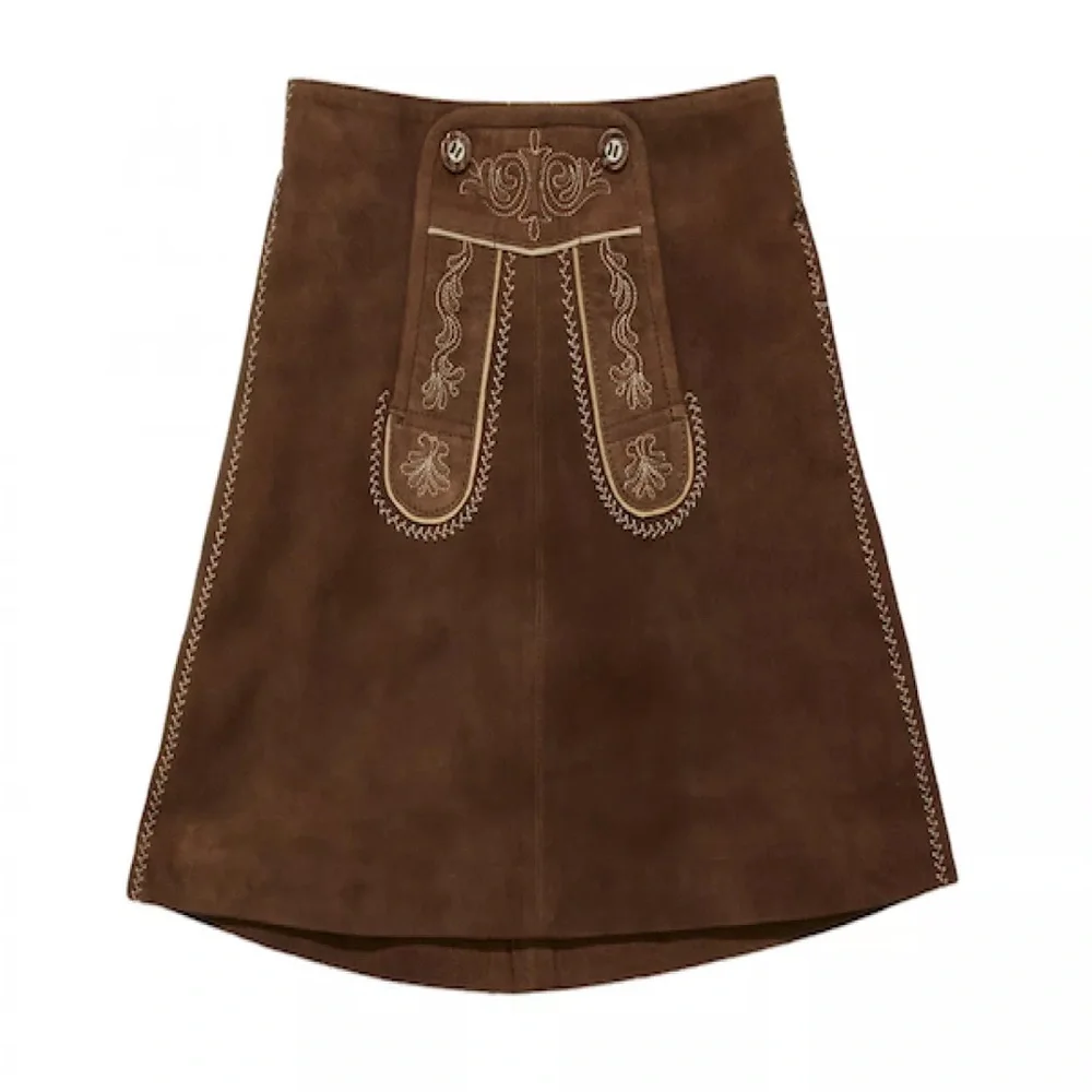 H. MOSER & CIE SUEDE LEATHER SKIRT BRAUN FOR TODLER GIRL NEW 4T/5T NWOT